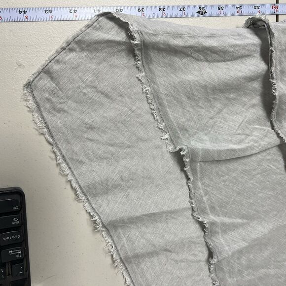 Dylan Gray Linen Sleeveless Dress L Asymmetrical Hem Boho Summer - Picture 7 of 13